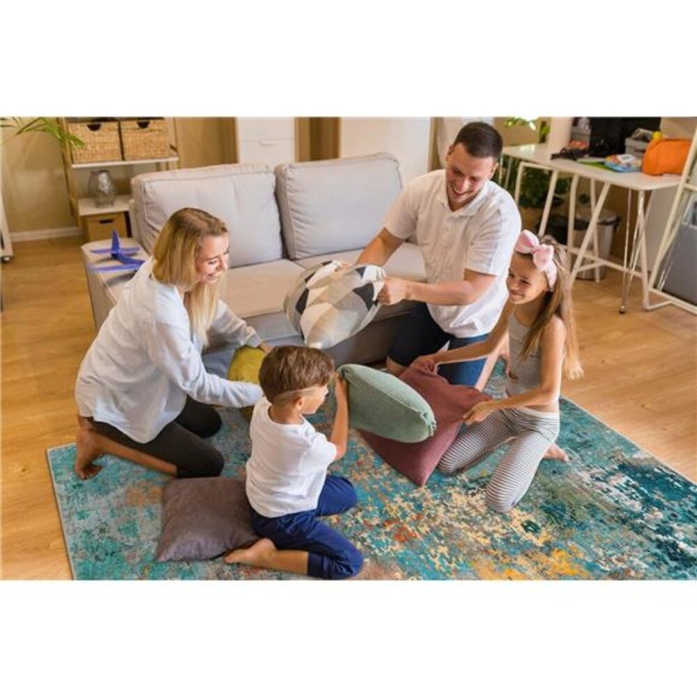 Modern Abstract Area Rugs 5x7, Large Washable Rugs for Living Room - Picture 6 of 8